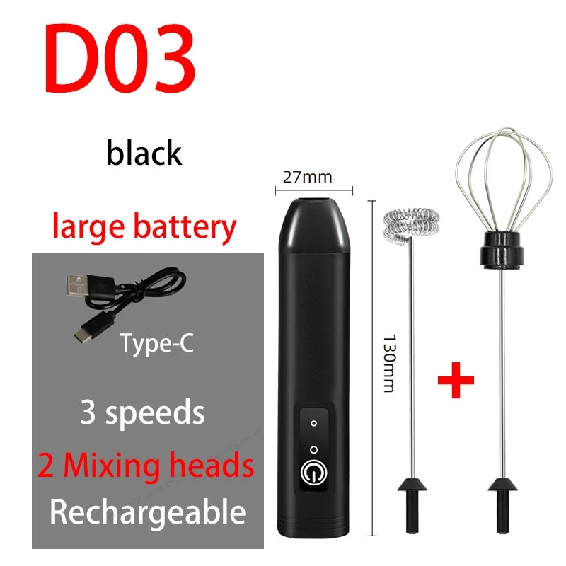 USB Rechargeable Handheld Milk Frother