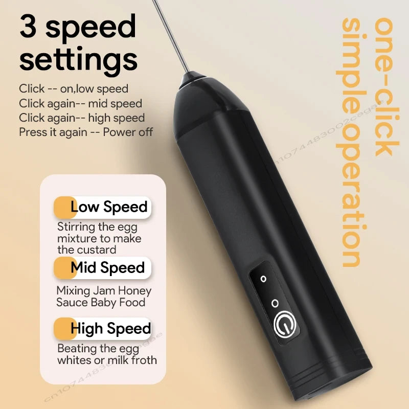 USB Rechargeable Handheld Milk Frother